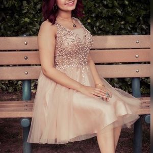 Beaded Short Tulle Dress